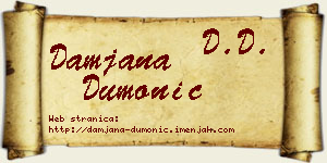Damjana Dumonić vizit kartica